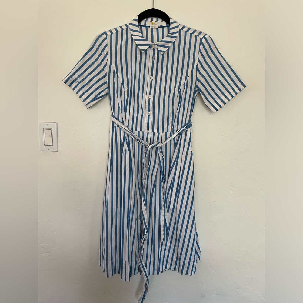 Boden blue and white striped dress